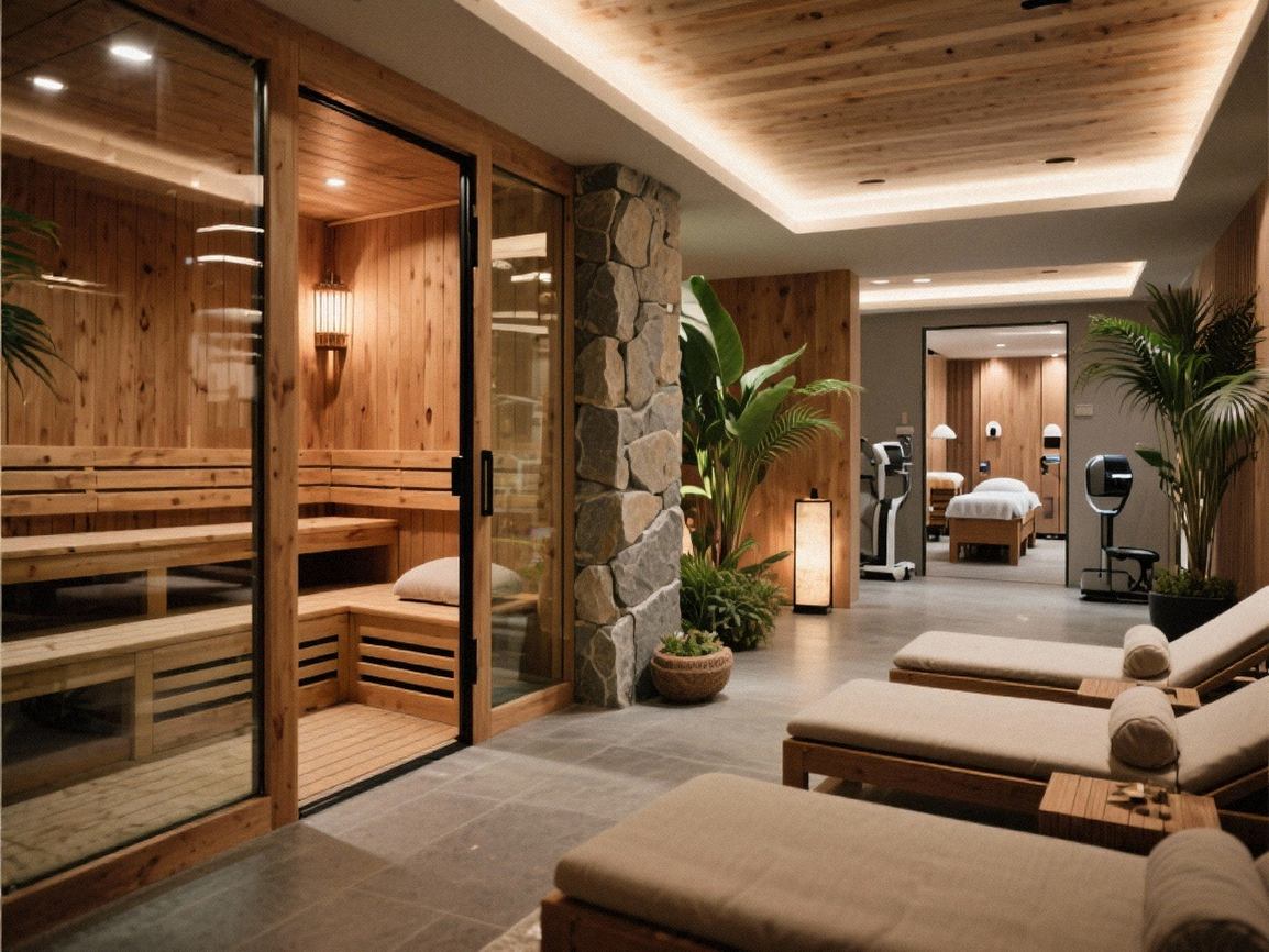 Centru spa modern cu saună și baie de aburi
