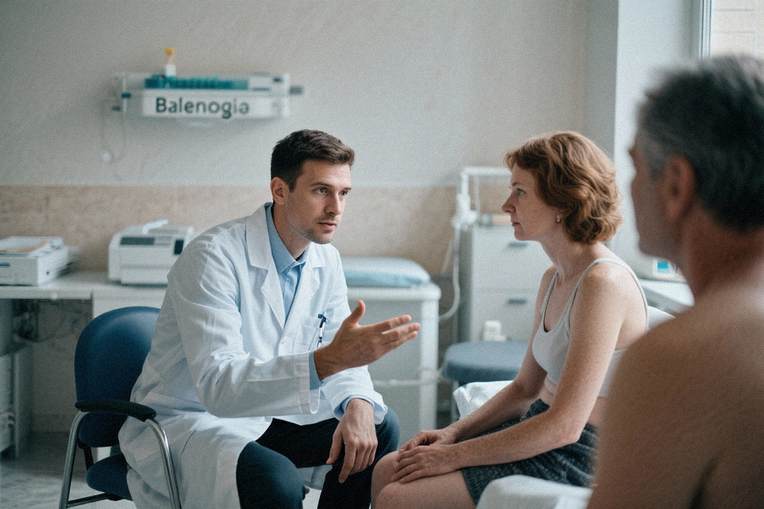 Medic specialist în balneologie discutând cu un pacient