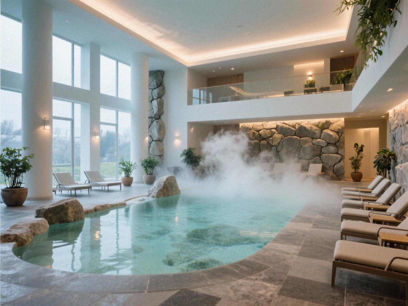 Piscină interioară cu apă termală
